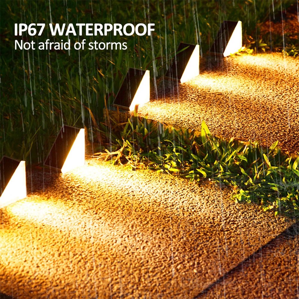 "Outdoor Solar Step Lights – Warm White & RGB, IP67 Waterproof, Auto - On LED Lights for Patio, Yard, Driveway & Porch Decoration" - RELUX.STORE
