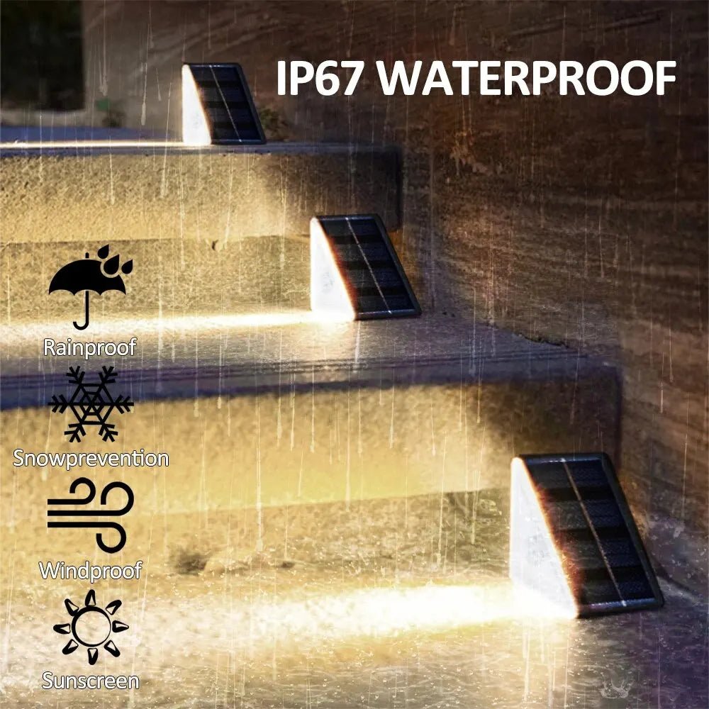 "Outdoor Solar Step Lights – Warm White & RGB, IP67 Waterproof, Auto - On LED Lights for Patio, Yard, Driveway & Porch Decoration" - RELUX.STORE