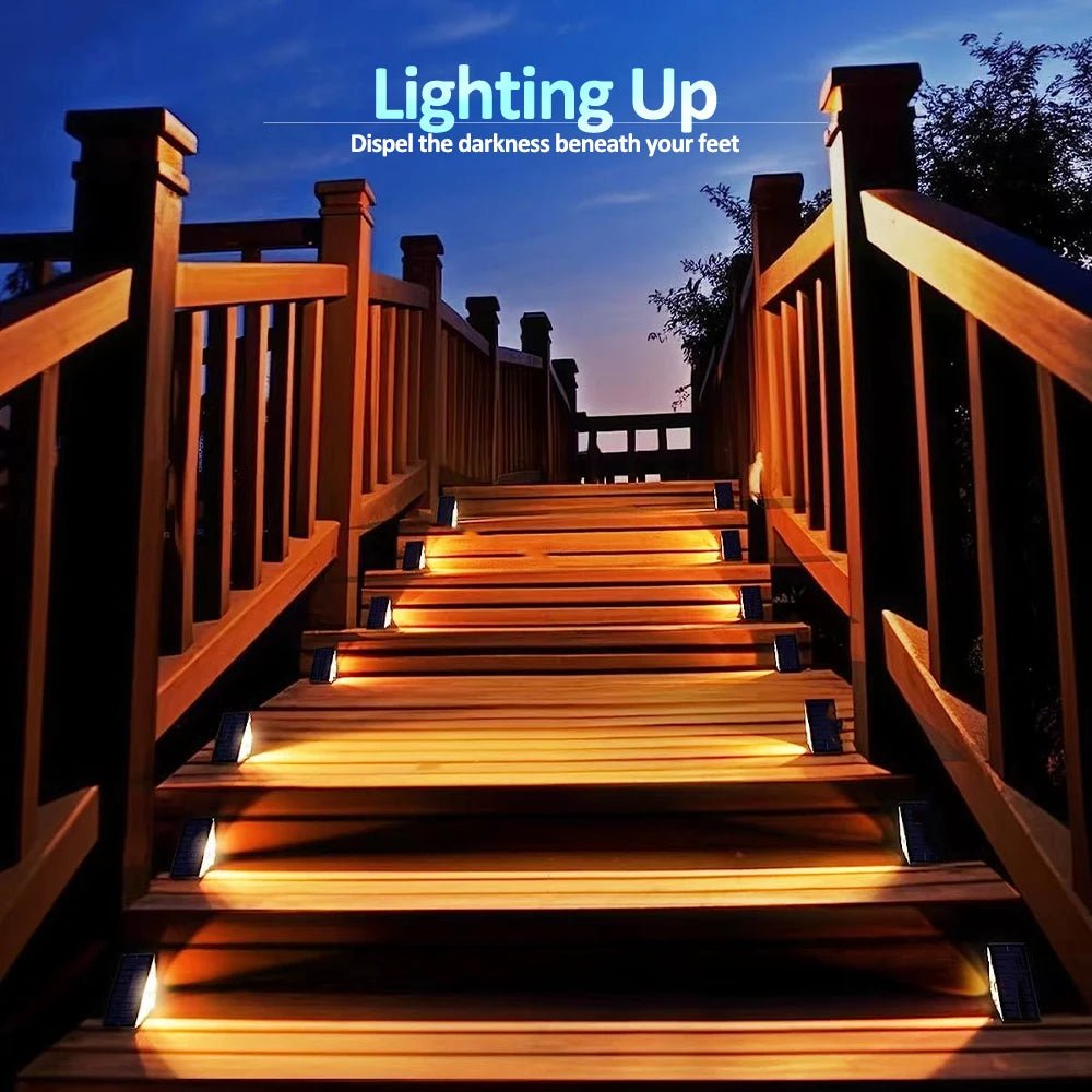 "Outdoor Solar Step Lights – Warm White & RGB, IP67 Waterproof, Auto - On LED Lights for Patio, Yard, Driveway & Porch Decoration" - RELUX.STORE