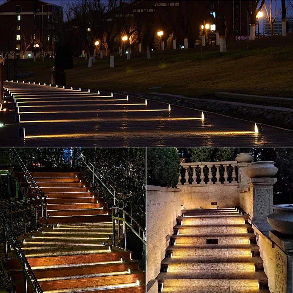 "Outdoor Solar Step Lights – Warm White & RGB, IP67 Waterproof, Auto - On LED Lights for Patio, Yard, Driveway & Porch Decoration" - RELUX.STORE