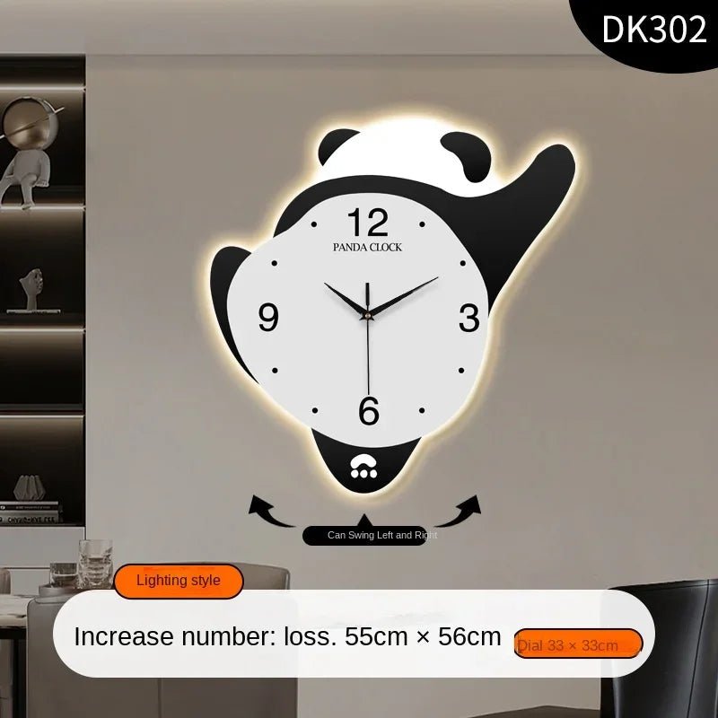 “Panda Glowing Swinging Wall Clock – Fun Kids Room Décor, Night Light Feature, Hot Sale” - RELUX.STORE