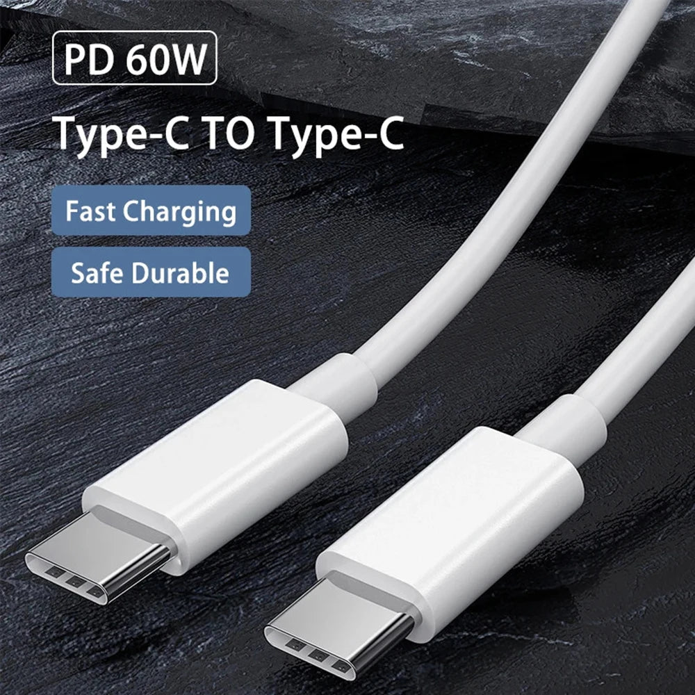 PD 60W USB - C to USB - C Fast Charging & Data Cable – 1M/2M/3M for iPhone 15/15 Pro, Huawei, Samsung, Xiaomi - RELUX.STORE