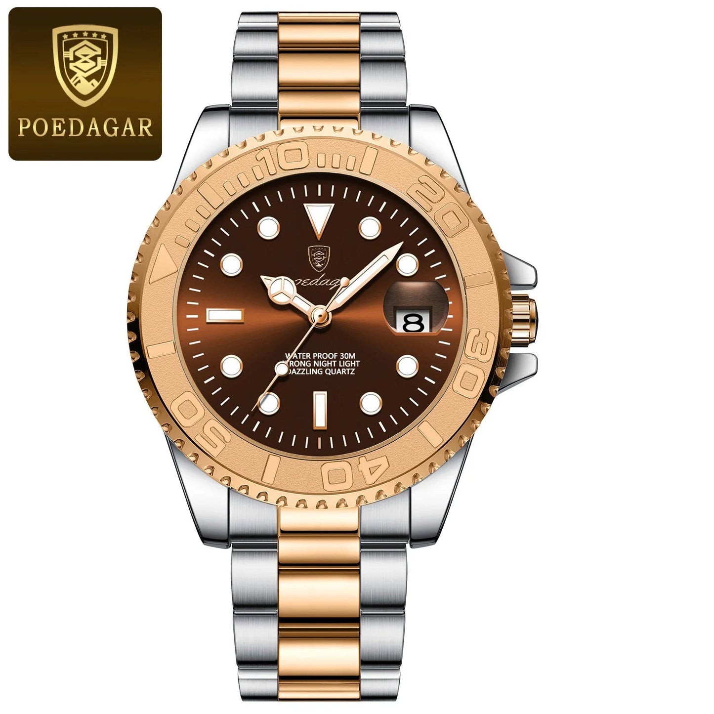 POEDAGAR Luxury Men Watch Business Quartz Man Clock Sports Waterproof Luminous Date Stainless Steel Men's Watches Male Reloj+box - RELUX.STORE