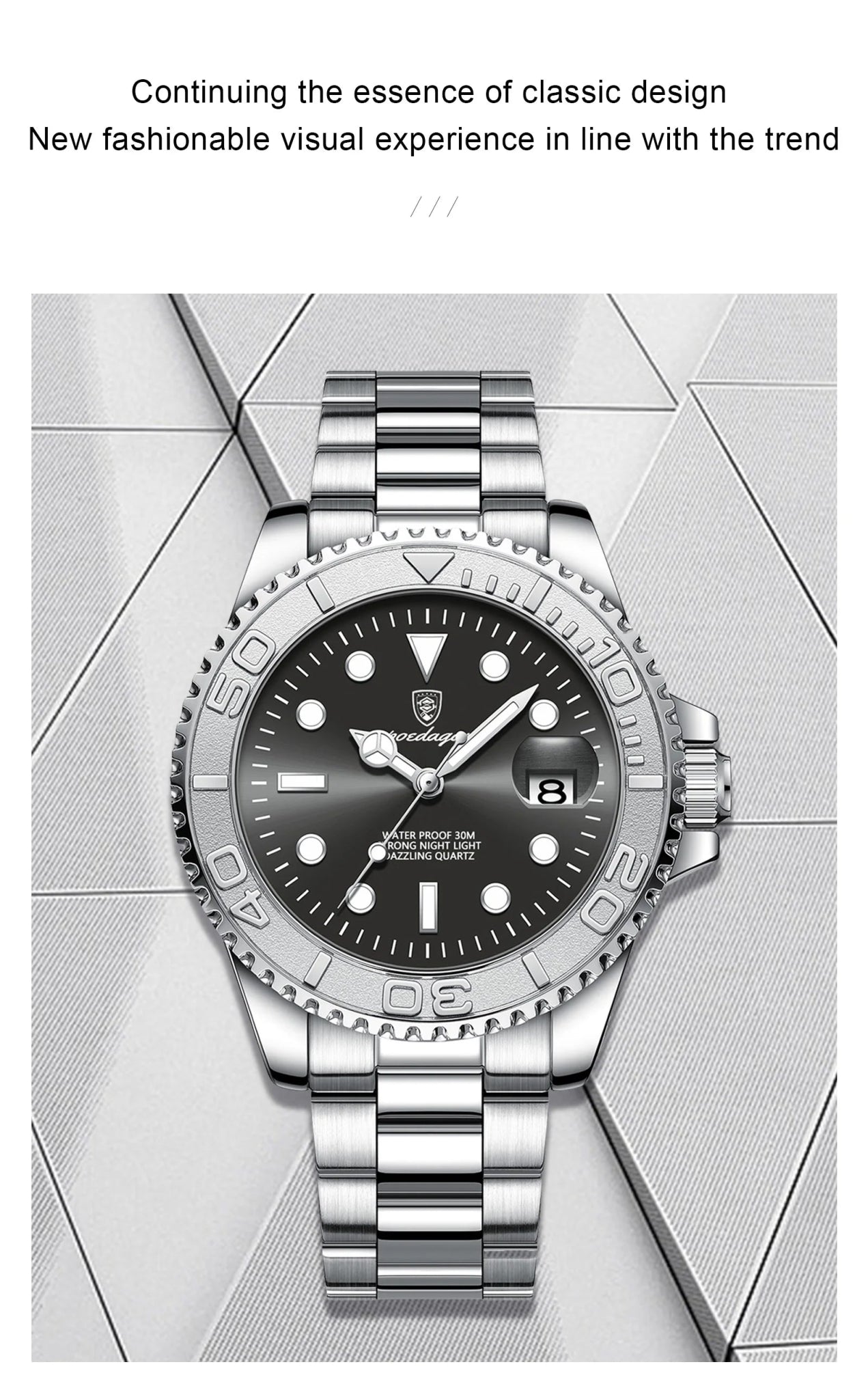 POEDAGAR Luxury Men Watch Business Quartz Man Clock Sports Waterproof Luminous Date Stainless Steel Men's Watches Male Reloj+box - RELUX.STORE