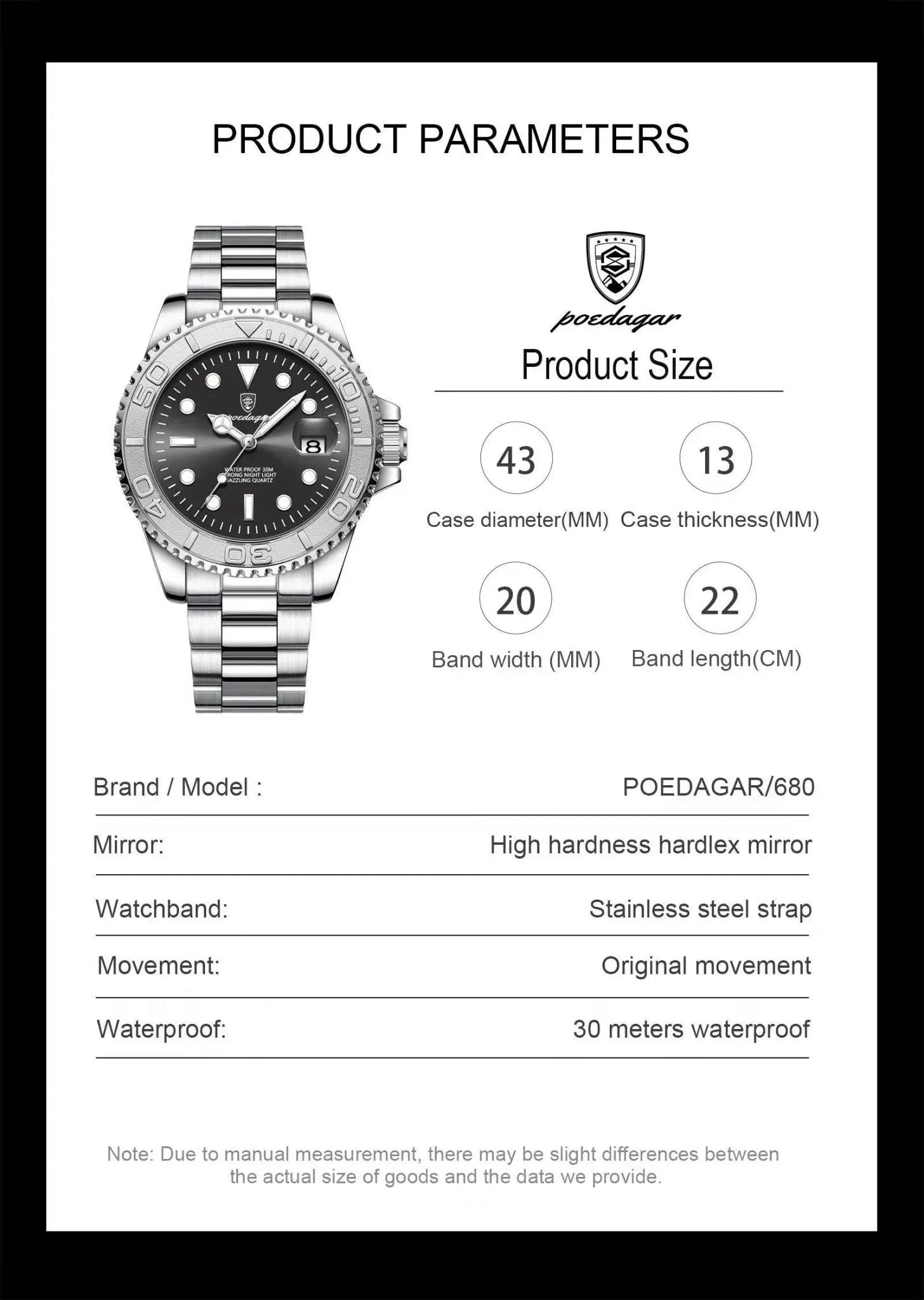 POEDAGAR Luxury Men Watch Business Quartz Man Clock Sports Waterproof Luminous Date Stainless Steel Men's Watches Male Reloj+box - RELUX.STORE