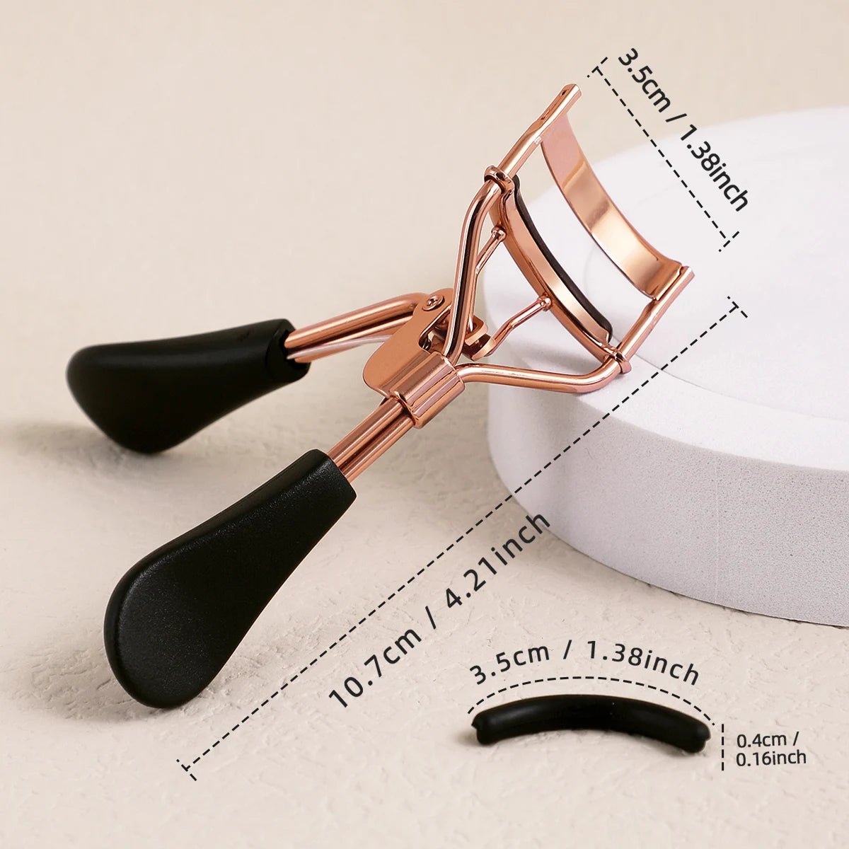 Portable Eyelash Curler with 15 Silicone Pads and Stainless Steel Eyelash Curler, Used for Eyelash Extension and Curling Tools - RELUX.STORE