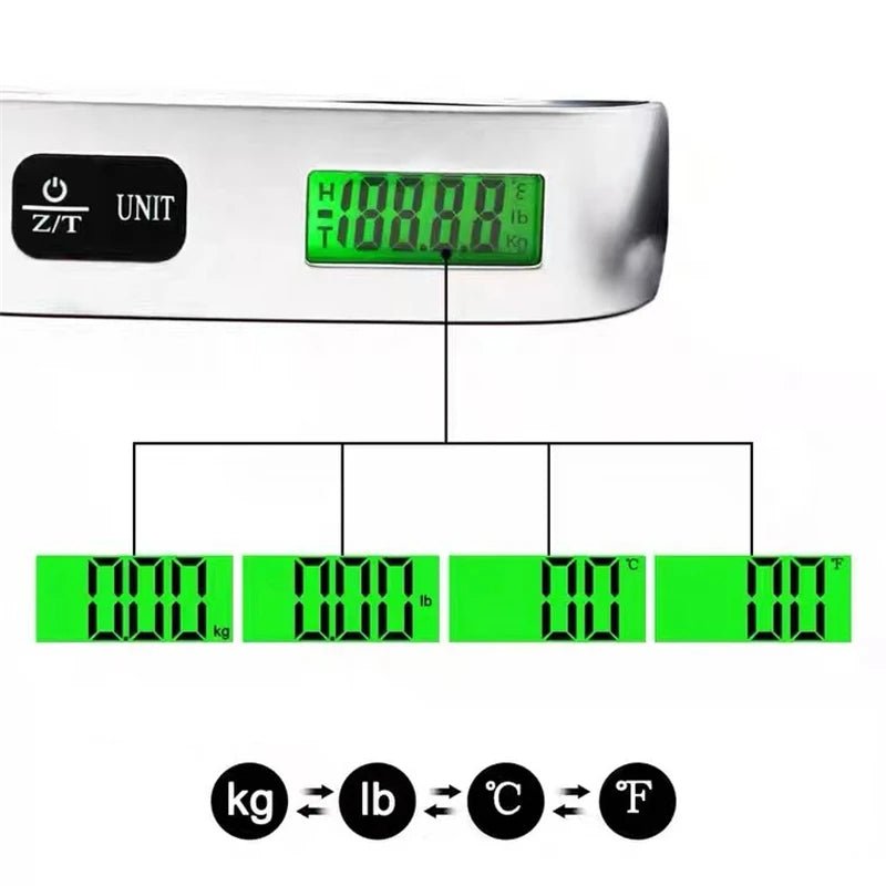 Portable Scale Digital LCD Display 110lb/50kg Electronic Luggage Hanging Suitcase Travel Weighs Baggage Bag Weight Balance Tools - RELUX.STORE