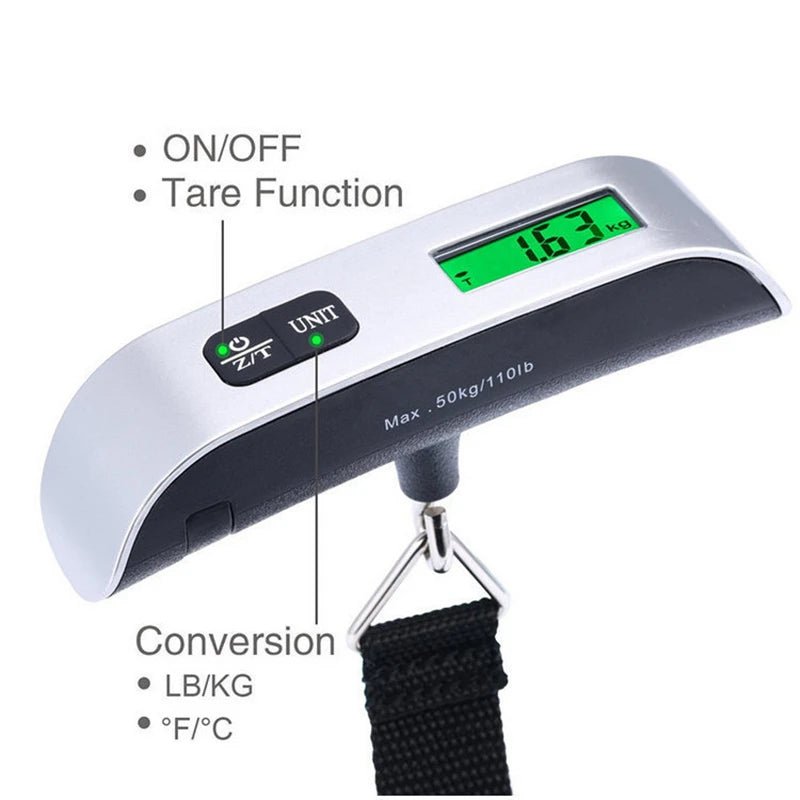 Portable Scale Digital LCD Display 110lb/50kg Electronic Luggage Hanging Suitcase Travel Weighs Baggage Bag Weight Balance Tools - RELUX.STORE