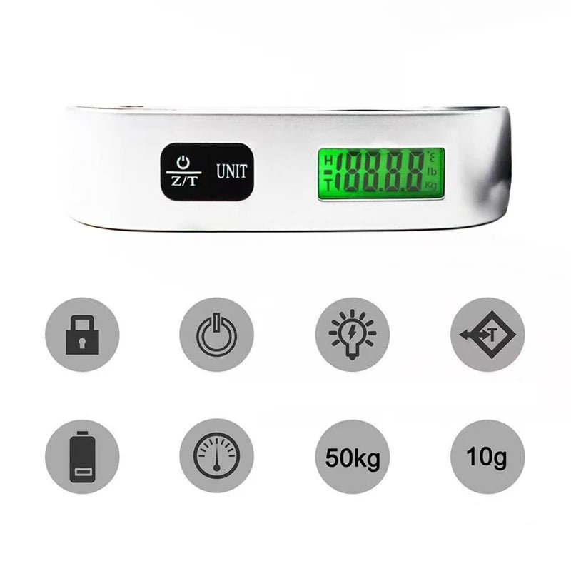 Portable Scale Digital LCD Display 110lb/50kg Electronic Luggage Hanging Suitcase Travel Weighs Baggage Bag Weight Balance Tools - RELUX.STORE