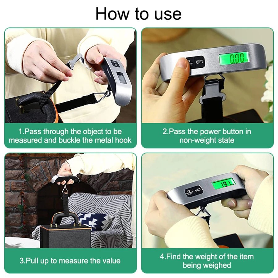 Portable Scale Digital LCD Display 110lb/50kg Electronic Luggage Hanging Suitcase Travel Weighs Baggage Bag Weight Balance Tools - RELUX.STORE