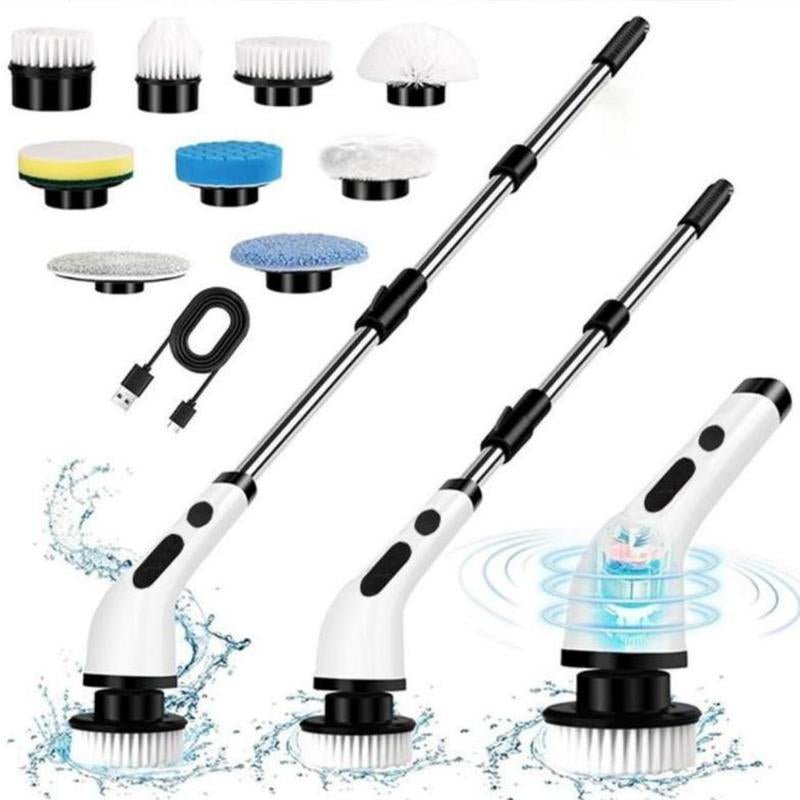 Powerful Electric Spin Scrubber | Cordless Cleaning Brush with 9 Heads | Dual - Speed, IPX7 Waterproof, Long Handle | Deep Clean for Bathroom, Tub, Tile.Tiktokshopbacktoschool - RELUX.STORE