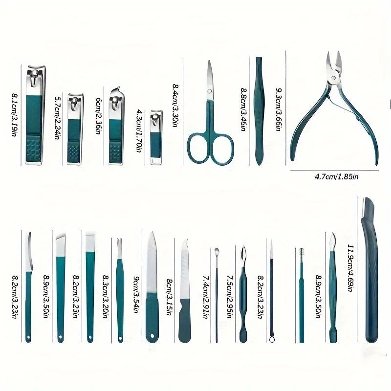 "Professional 7/10/12/18 - Piece Nail Care Kit – Stainless Steel Manicure & Pedicure Set with Travel Case for Home & Travel" ✅ - RELUX.STORE