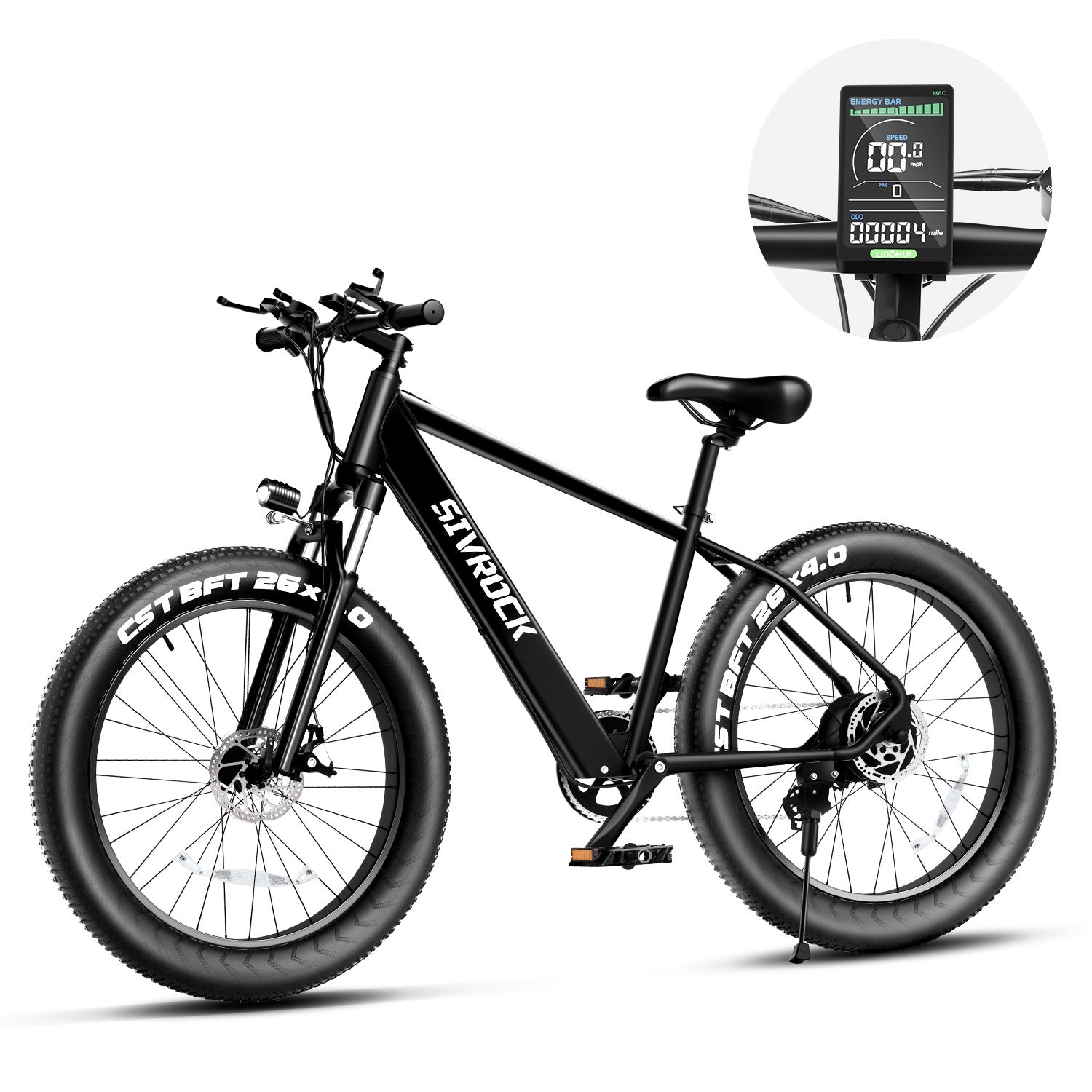 Professional Electric Bike For Adults, 26 X 4.0 Inches Fat Tire Electric Mountain Bicycle, 1000W Motor 48V 15Ah Ebike For Trail Riding, Excursion And Commute, UL And GCC Certified - RELUX.STORE