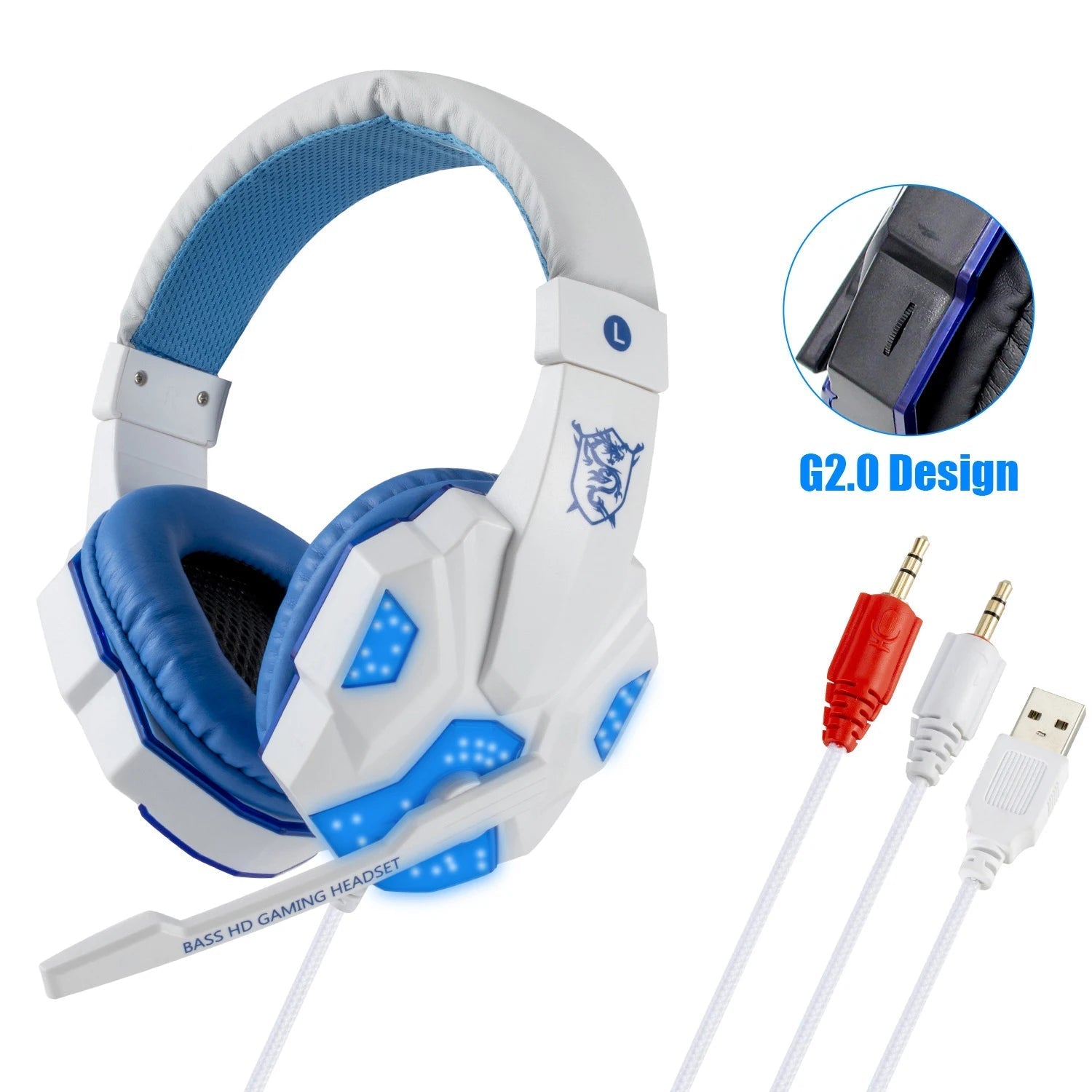 Professional LED Wired Gaming Headset – Stereo Bass Headphones with Microphone for PC, PS4, PS5 & Xbox - RELUX.STORE