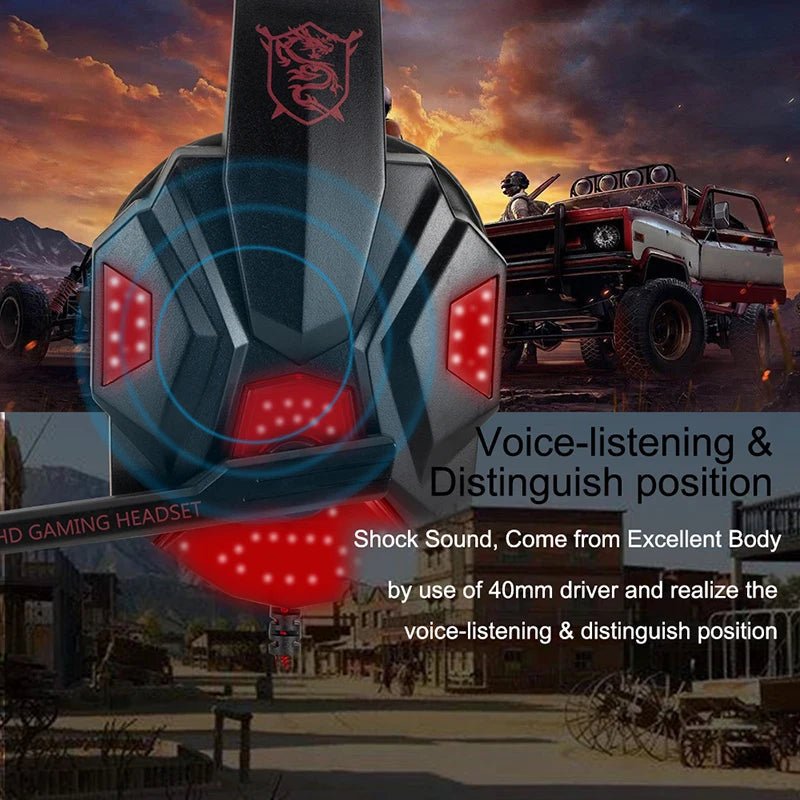 Professional LED Wired Gaming Headset – Stereo Bass Headphones with Microphone for PC, PS4, PS5 & Xbox - RELUX.STORE