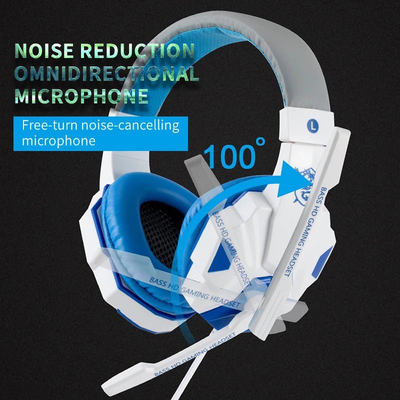 Professional LED Wired Gaming Headset – Stereo Bass Headphones with Microphone for PC, PS4, PS5 & Xbox - RELUX.STORE