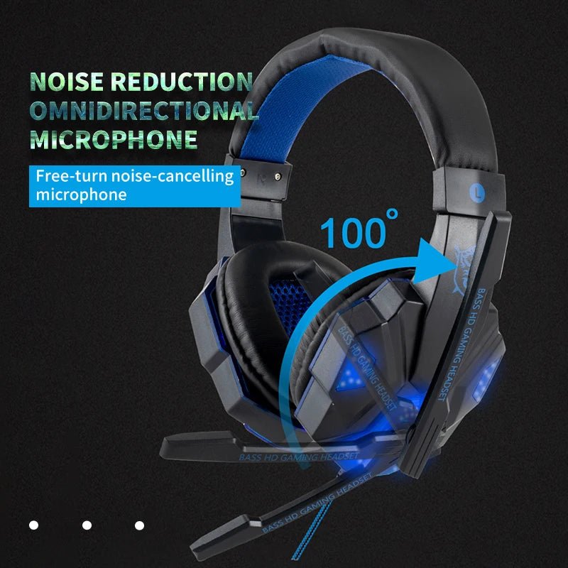 Professional LED Wired Gaming Headset – Stereo Bass Headphones with Microphone for PC, PS4, PS5 & Xbox - RELUX.STORE