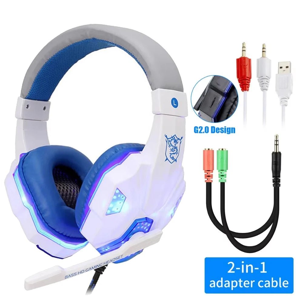Professional LED Wired Gaming Headset – Stereo Bass Headphones with Microphone for PC, PS4, PS5 & Xbox - RELUX.STORE
