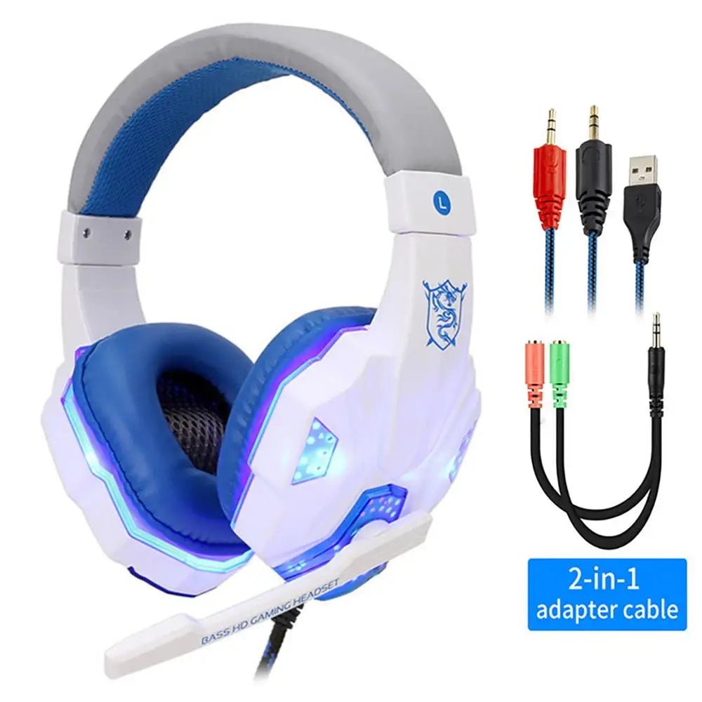 Professional LED Wired Gaming Headset – Stereo Bass Headphones with Microphone for PC, PS4, PS5 & Xbox - RELUX.STORE