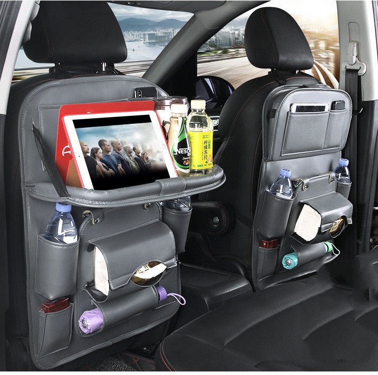 "PU Leather Car Storage Bag – Multifunction Seat Back Hanging Tray Organizer | Waterproof Car Interior Storage & Automotive Accessories" - RELUX.STORE