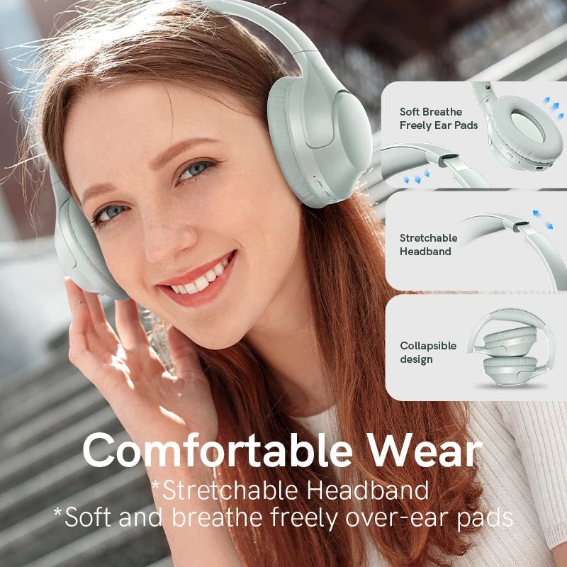 "QCY H2/H2 Pro Wireless Headphones – Bluetooth 5.3, BASS Mode, HiFi Stereo, Over - Ear Gaming Earphones with Dual Device Connect" - RELUX.STORE