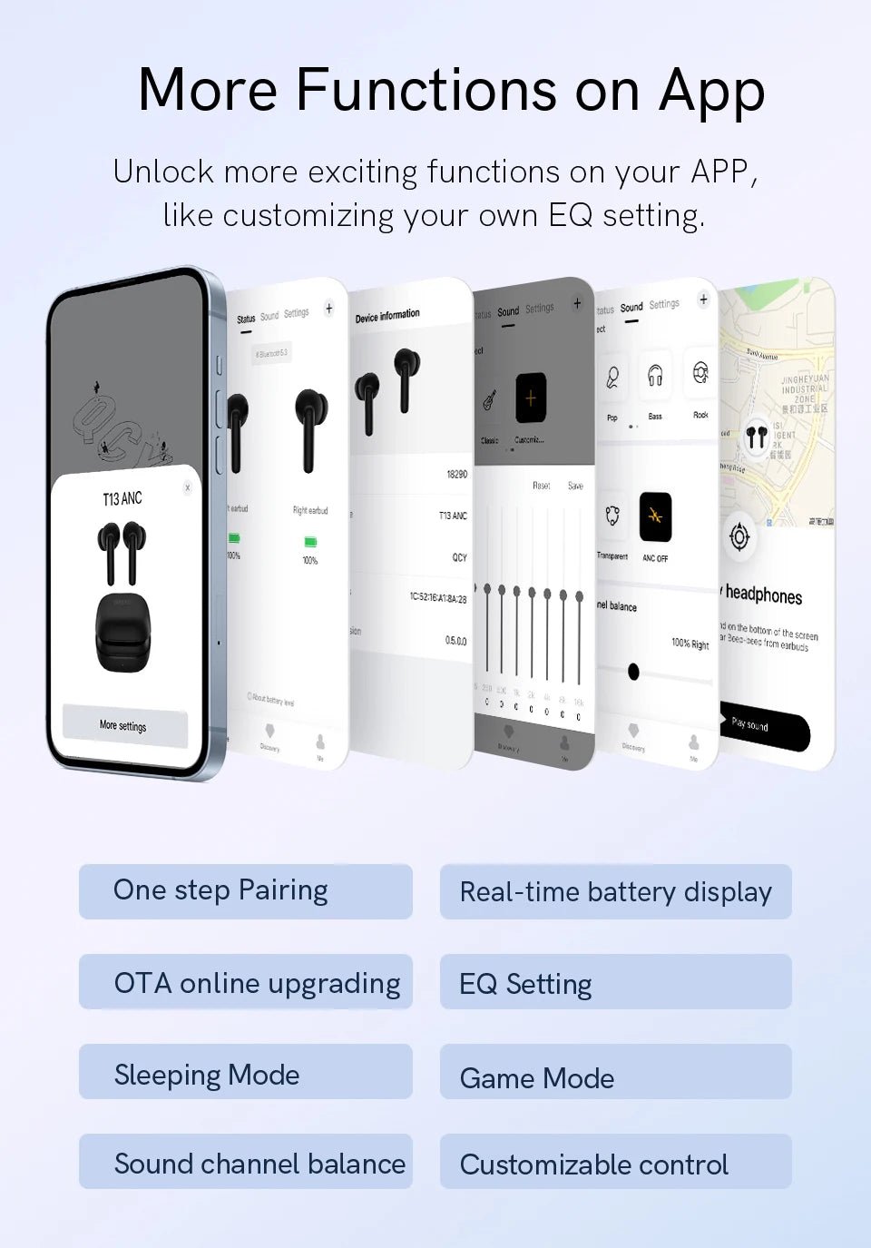 "QCY T13 ANC Earphones – Bluetooth 5.3, Active Noise Cancellation - 28dB, Low Latency Wireless Earbuds with Fast Charging" - RELUX.STORE