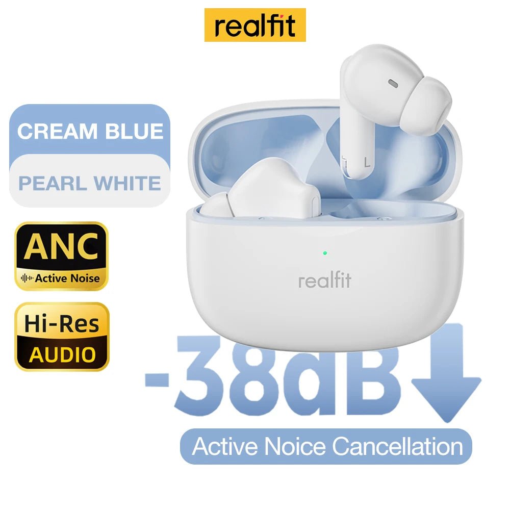 "Realfit F3 ANC Earphones – Active Noise Cancellation, ENC Calls, HiFi Stereo, Superb Bass Wireless Earbuds for Sport & Gaming" - RELUX.STORE