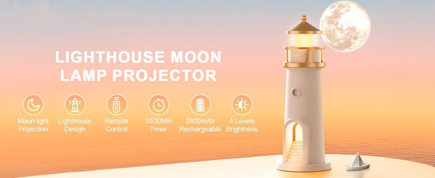 Rechargeable Moonlight Projector Night Light With Remote Control Children's Light House Desk Night Lamp Kids Gift Desktop Light - RELUX.STORE