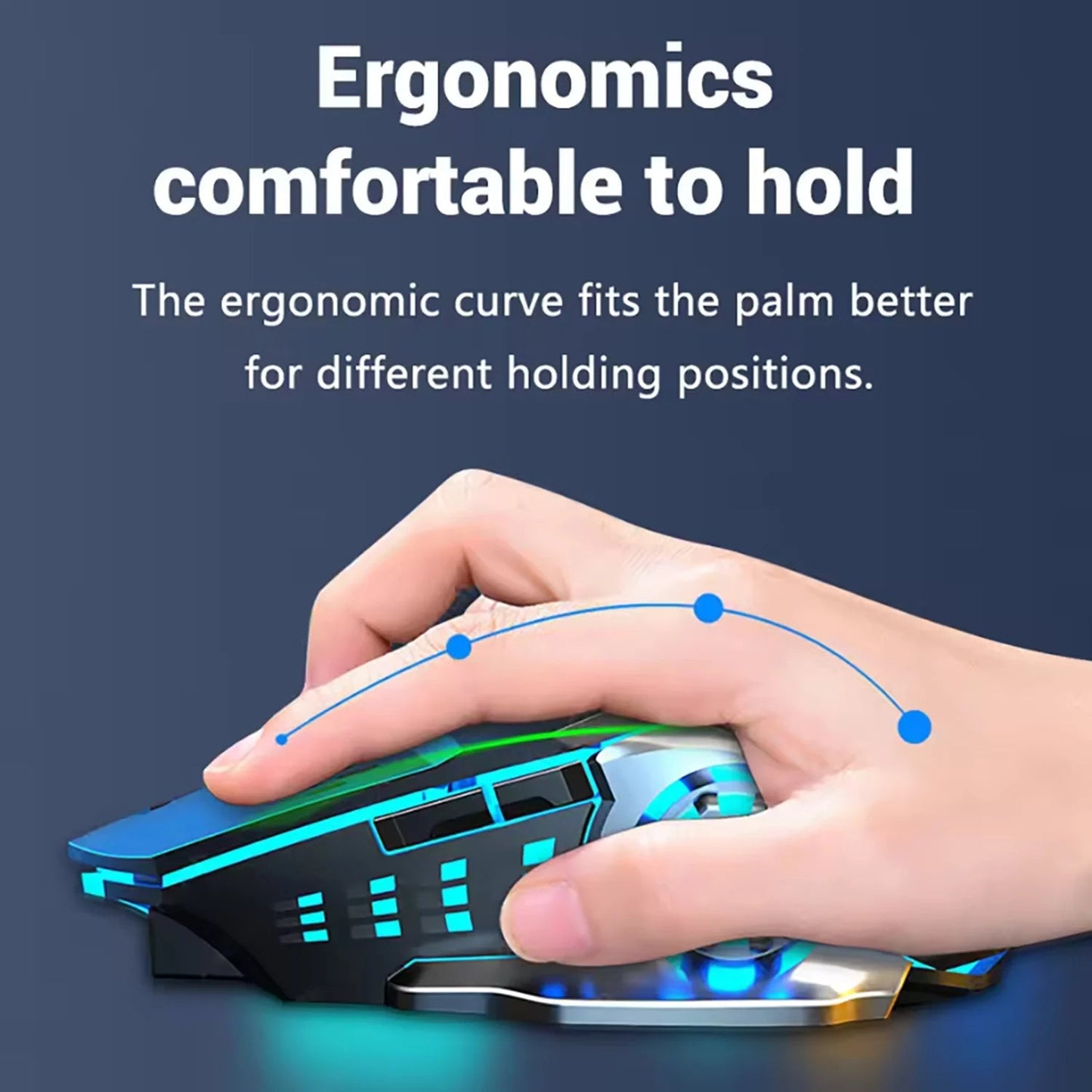Rechargeable Wireless Mouse Gaming Computer Silent Bluetooth Mouse USB Mechanical E - Sports Backlight PC Gamer Mouse For Computer - RELUX.STORE