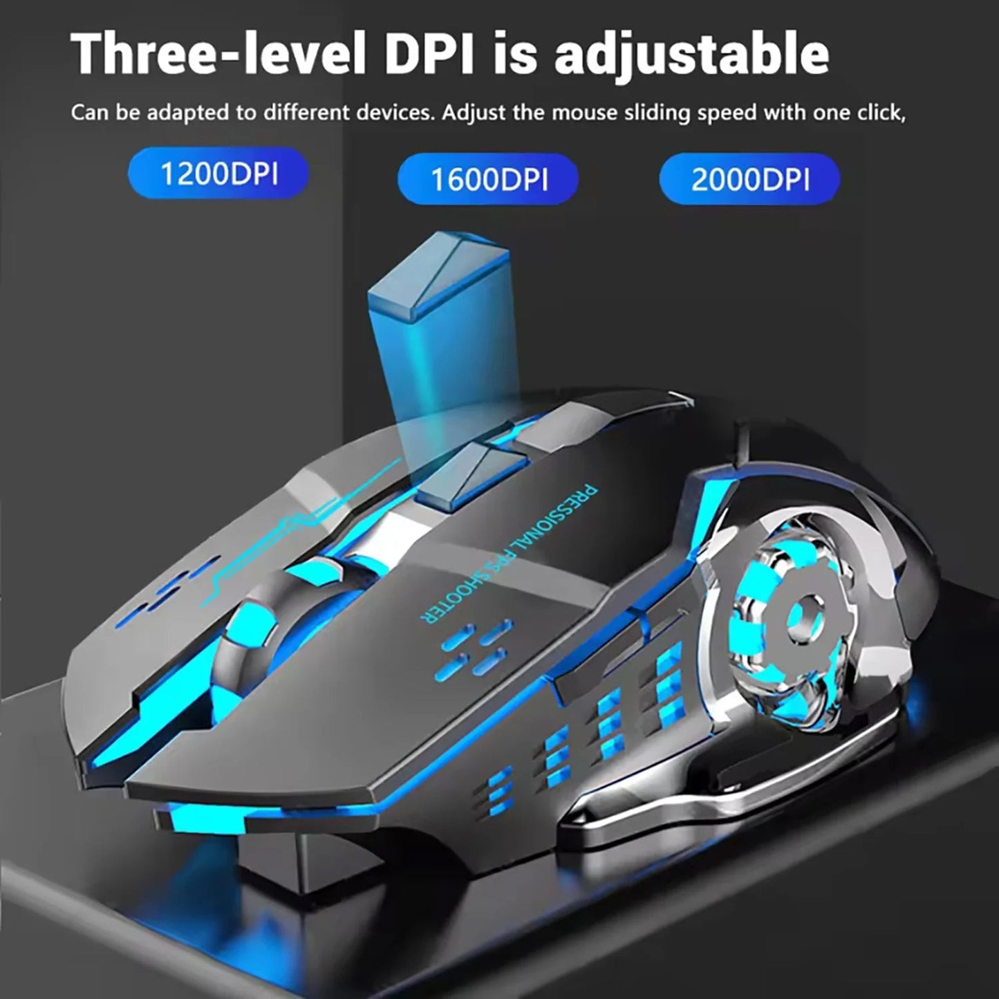 Rechargeable Wireless Mouse Gaming Computer Silent Bluetooth Mouse USB Mechanical E - Sports Backlight PC Gamer Mouse For Computer - RELUX.STORE