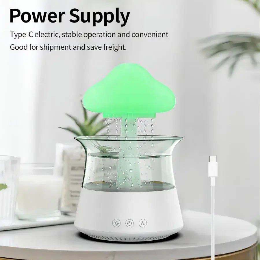 Relax Cloud Rain Ultrasonic Aroma Diffuser – Humidifier with Colorful LED Mood Lamp, Essential Oil Compatible, Quiet Aromatherapy for Home & Office - RELUX.STORE