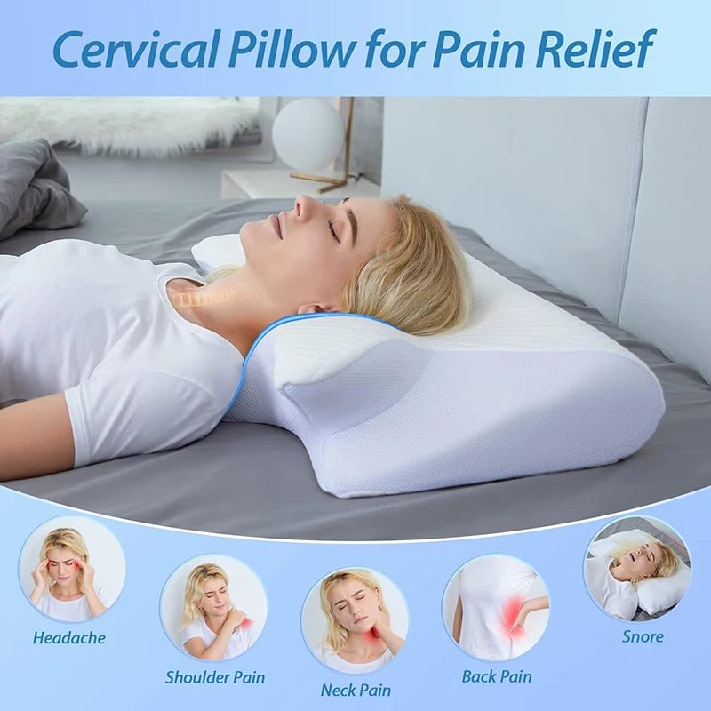 Relux Orthopedic Pillow for Side Sleepers – Memory Foam Cervical Support for Neck Pain Relief - RELUX.STORE