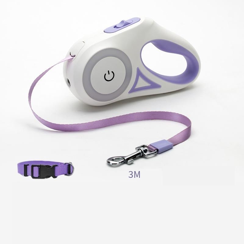 “Retractable Dog Leash & Collar Set with Spotlight – Automatic Pet Traction Rope for Small and Medium Dogs & Cats” - RELUX.STORE