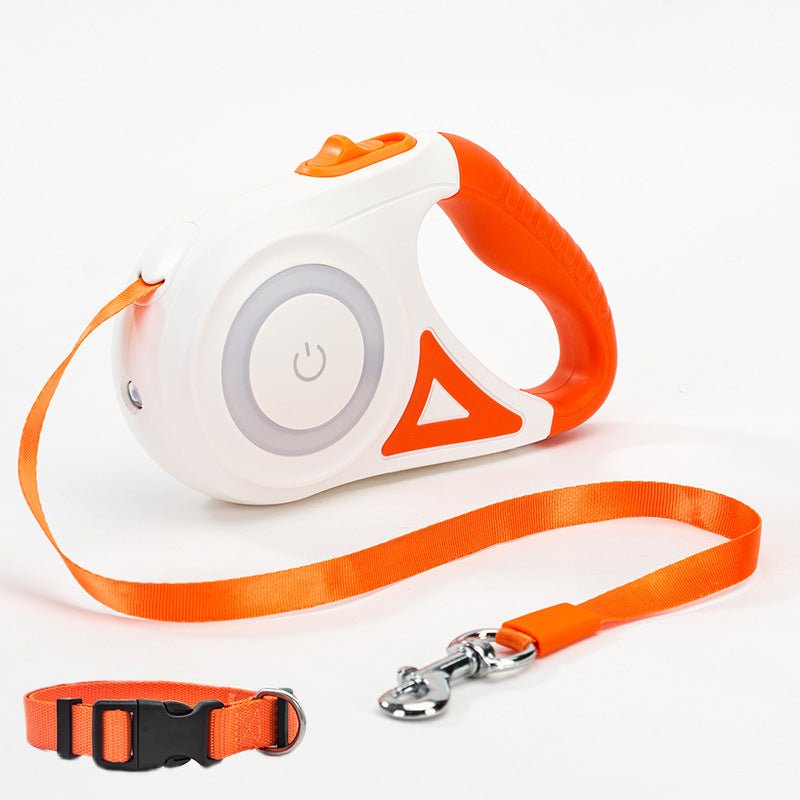 “Retractable Dog Leash & Collar Set with Spotlight – Automatic Pet Traction Rope for Small and Medium Dogs & Cats” - RELUX.STORE