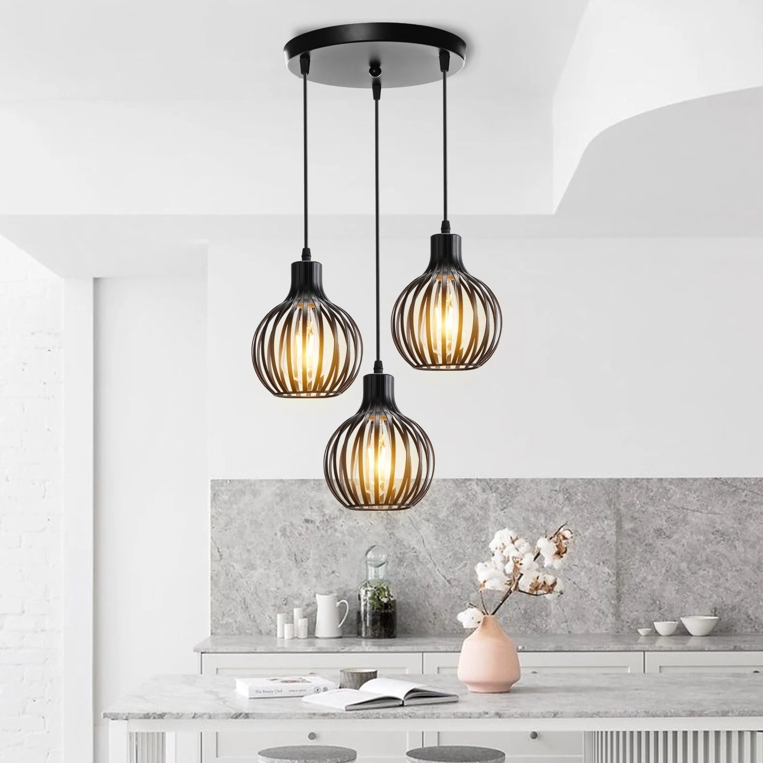 “Retro Industrial Pendant Lamp – Geometric Modern Iron Lampshade for Restaurant, Corridor & Creative Hanging Lighting” - RELUX.STORE