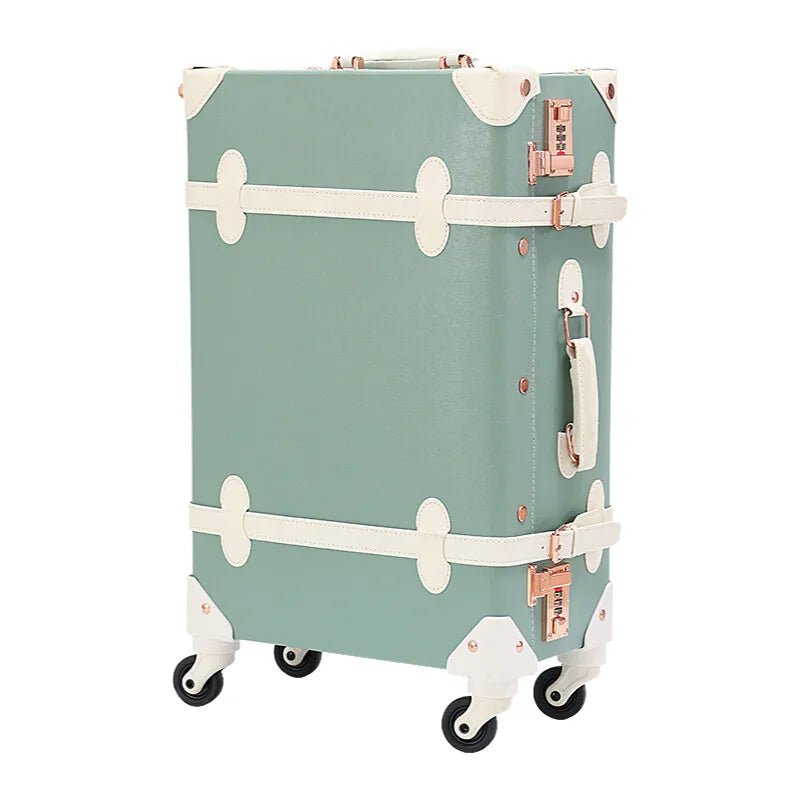 Retro PU Leather Cabin Bag Set - Women's TSA Lock Suitcase + Cosmetic Organizer, 4 Silent Wheels Spinner Luggage for Europe Trav - RELUX.STORERetro PU Leather Cabin Bag Set - Women's TSA Lock Suitcase + Cosmetic Organizer, 4 Silent Wheels Spinner Luggage for Europe Trav