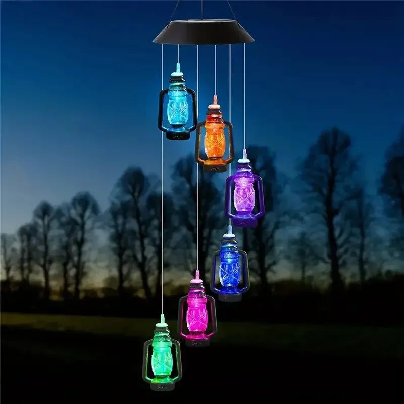 "Retro Solar Wind Chime & Kerosene - Style Lantern – Outdoor Hanging Lamp for Porch, Garden & Courtyard Decoration" - RELUX.STORE