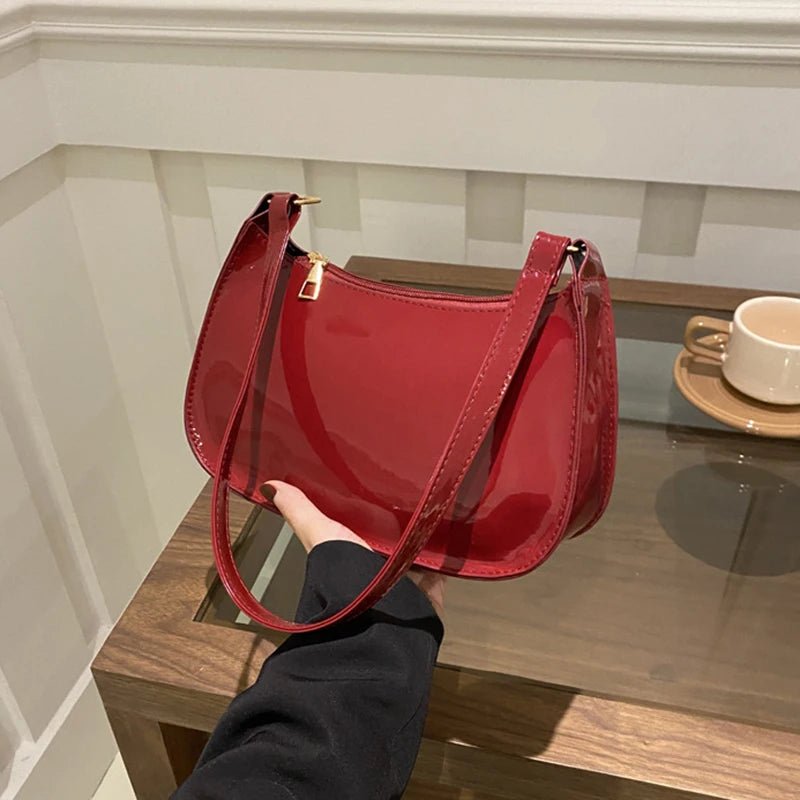 Retro Solid Color PU Leather Shoulder Bag Fashion Women's Handbags Casual Designer Hobos Underarm Bag - RELUX.STORE