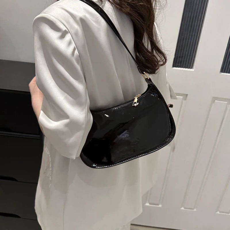 Retro Solid Color PU Leather Shoulder Bag Fashion Women's Handbags Casual Designer Hobos Underarm Bag - RELUX.STORE