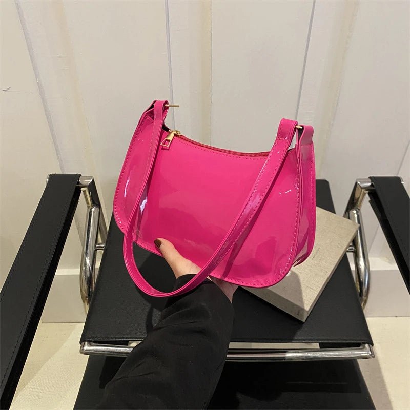 Retro Solid Color PU Leather Shoulder Bag Fashion Women's Handbags Casual Designer Hobos Underarm Bag - RELUX.STORE