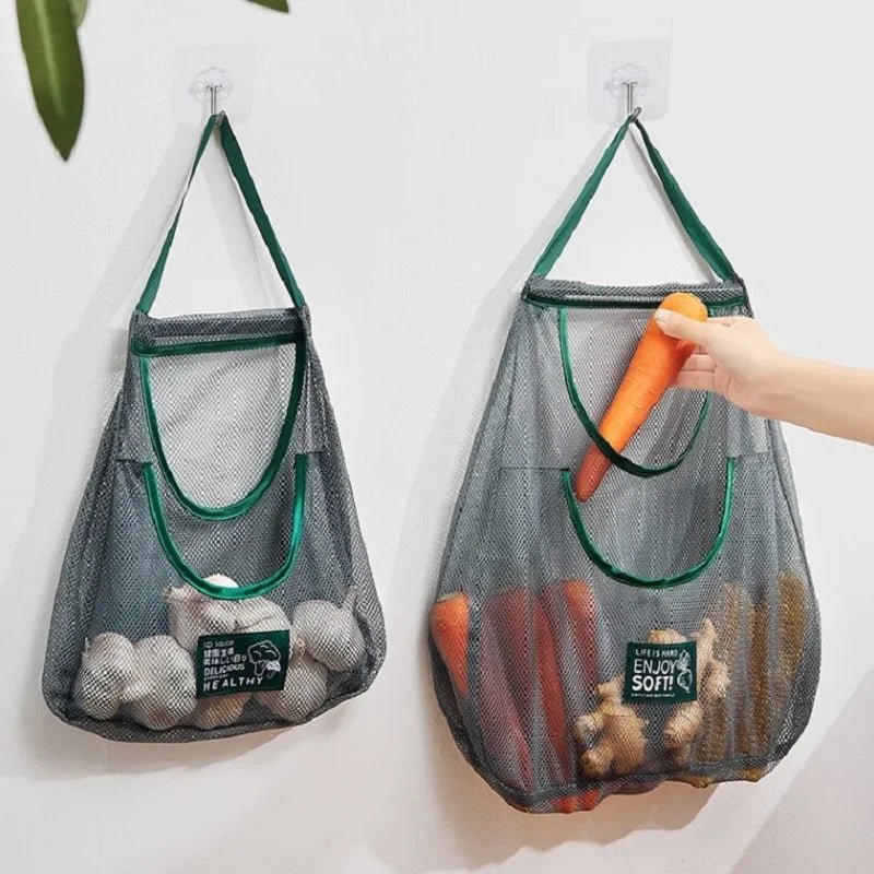Reusable Storage Bags Kitchen Hanging Mesh Bag Home Fruit And Vegetable Storage Net Bag For Ginger Garlic Potatoes Onions - RELUX.STORE