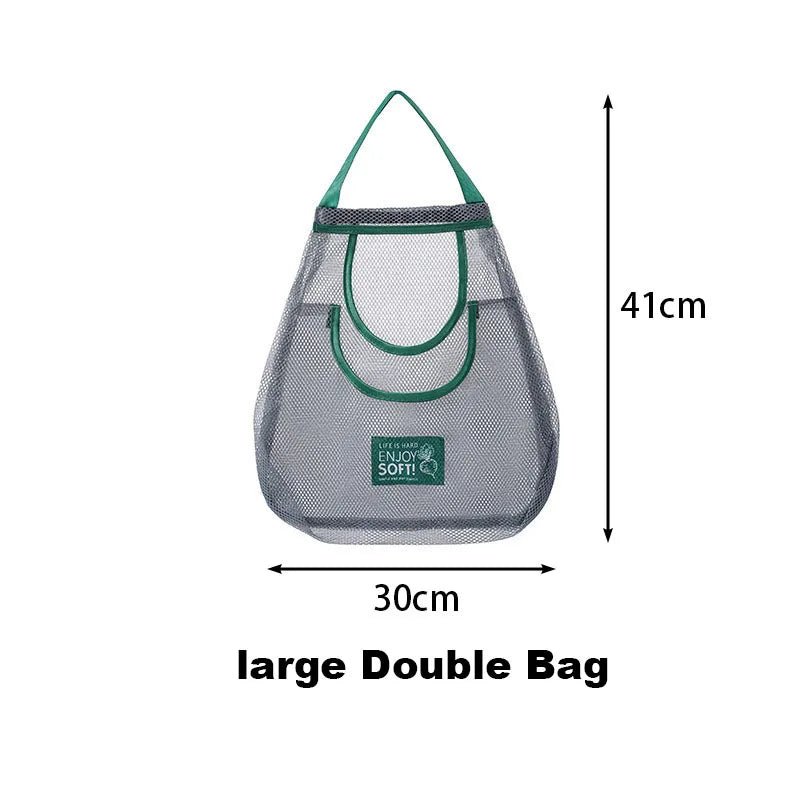Reusable Storage Bags Kitchen Hanging Mesh Bag Home Fruit And Vegetable Storage Net Bag For Ginger Garlic Potatoes Onions - RELUX.STORE