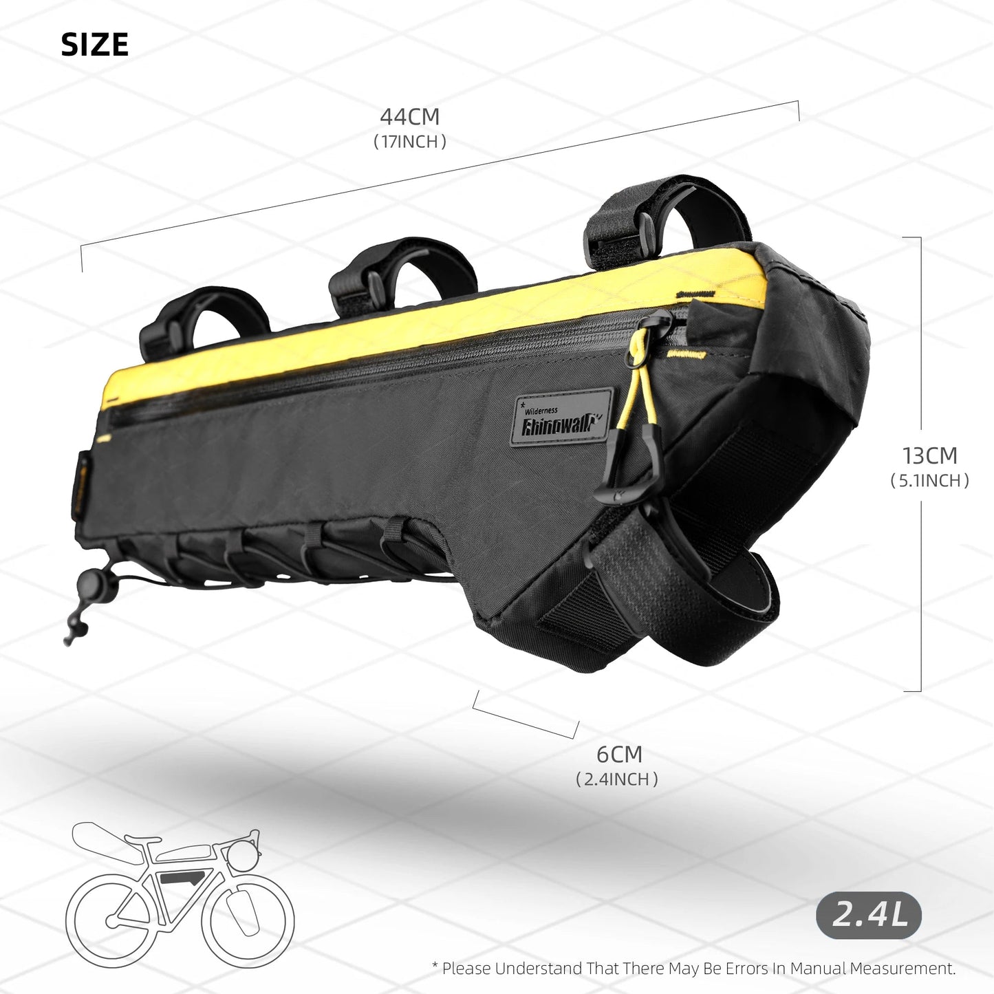 Rhinowalk Bike Frame Bag – Water - Resistant Triangular Crossbeam Bag for MTB, Road & Gravel Bikes | Fits Frames Over 17 Inches - RELUX.STORE