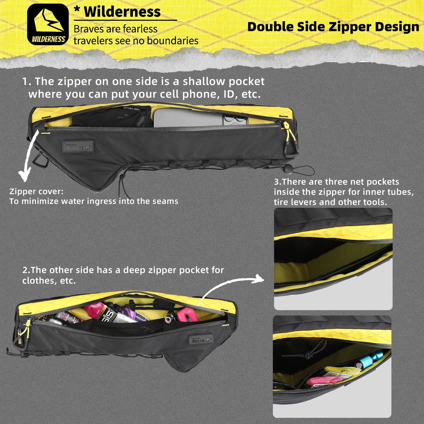 Rhinowalk Bike Frame Bag – Water - Resistant Triangular Crossbeam Bag for MTB, Road & Gravel Bikes | Fits Frames Over 17 Inches - RELUX.STORE
