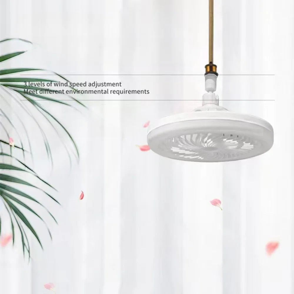 Rotatable 3in1 Ceiling Fan with Remote Control Lighting Lamp E27 Converter Base Lighting Base Bedroom Living Room Miflame - RELUX.STORE