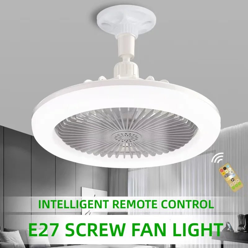 Rotatable 3in1 Ceiling Fan with Remote Control Lighting Lamp E27 Converter Base Lighting Base Bedroom Living Room Miflame - RELUX.STORE