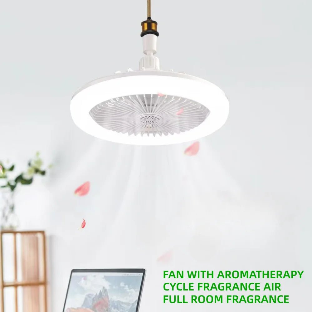 Rotatable 3in1 Ceiling Fan with Remote Control Lighting Lamp E27 Converter Base Lighting Base Bedroom Living Room Miflame - RELUX.STORE