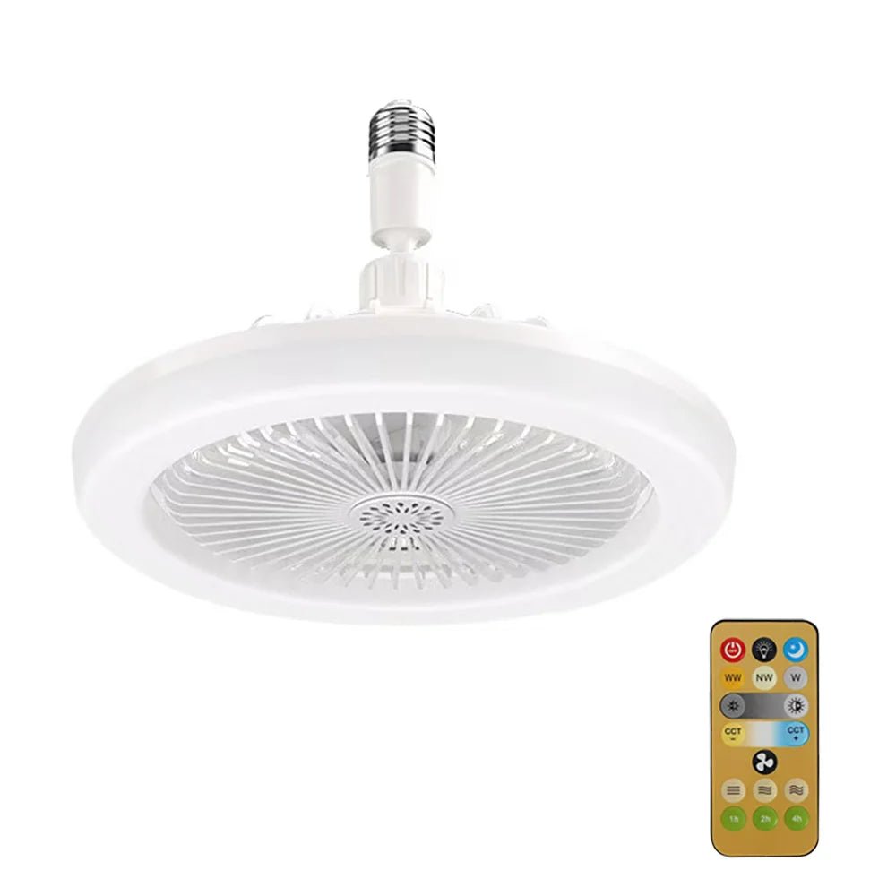 Rotatable 3in1 Ceiling Fan with Remote Control Lighting Lamp E27 Converter Base Lighting Base Bedroom Living Room Miflame - RELUX.STORE