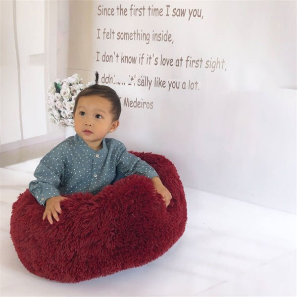 “Round Fluffy Cat Bed – Long - Haired Plush Nest Pad for Cozy Autumn & Winter Comfort” - RELUX.STORE