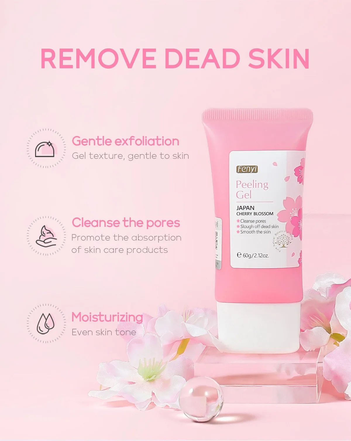 Sakura Face Deep Cleaning Exfoliating Gel Skin Care Whitening Moisturizer Repair Facial Scrub Skin Care 60g - RELUX.STORE